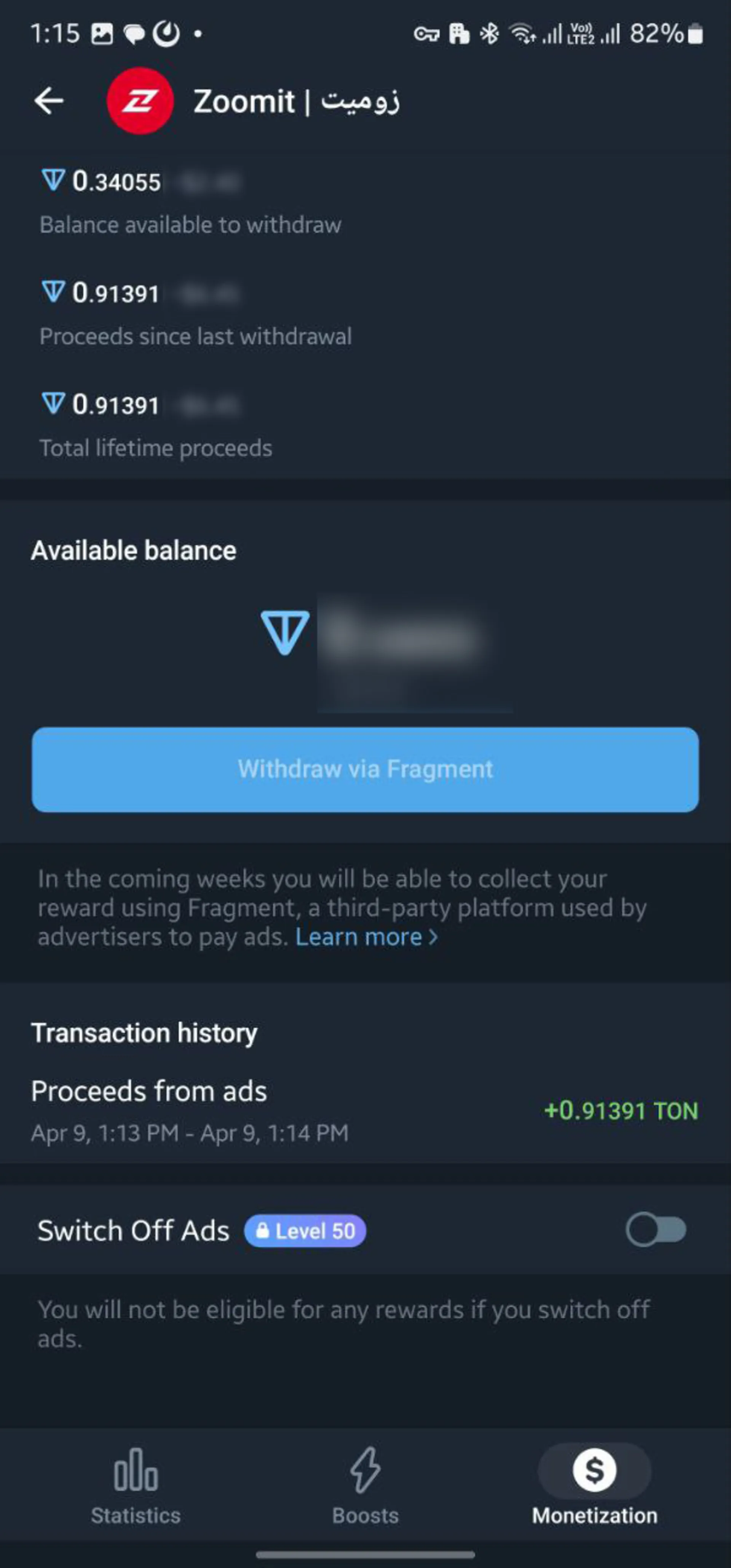 پنل درآمدزایی تلگرام